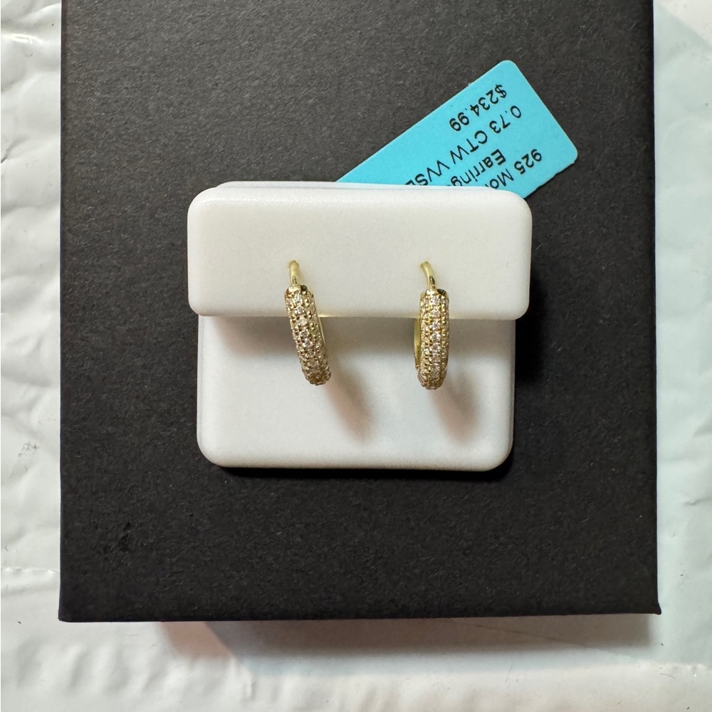Gold Hoop Huggie Earrings